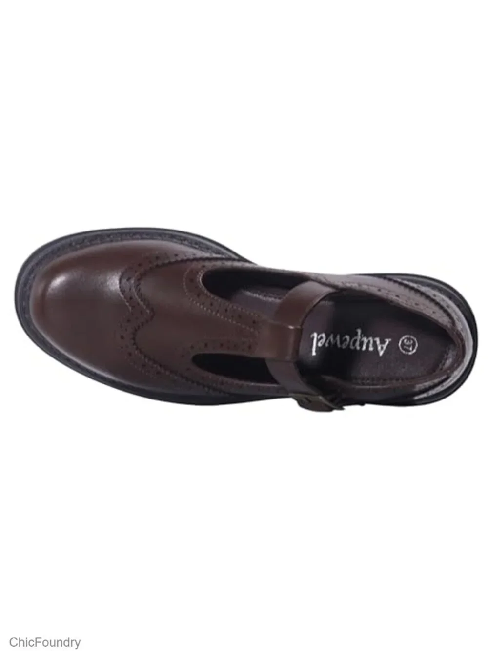 Women's T-Strap Platform Mary Jane Shoes Round Toe PU Leather Oxfords Flats